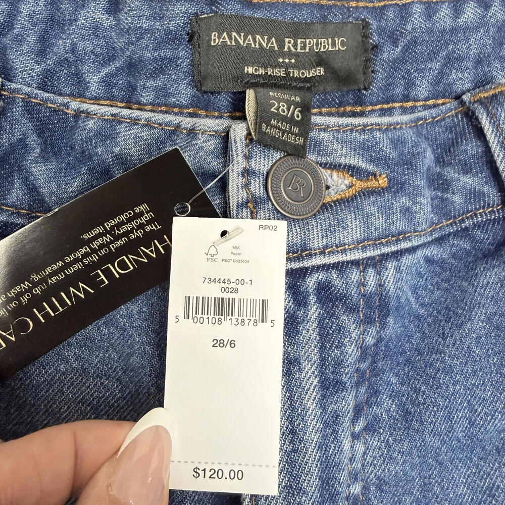 NWT Banana Republic High Rise Wide Leg Denim Dark Wash 28/6 Y2K - Picture 3 of 7